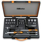 910A/C17 17 hatlapú Dugókulcs és 9 tartozék fémdobozban