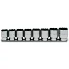 920B/SB8 8 részes tizenkétszögű Dugókulcs szerszám készlet (920B cikk) tartón