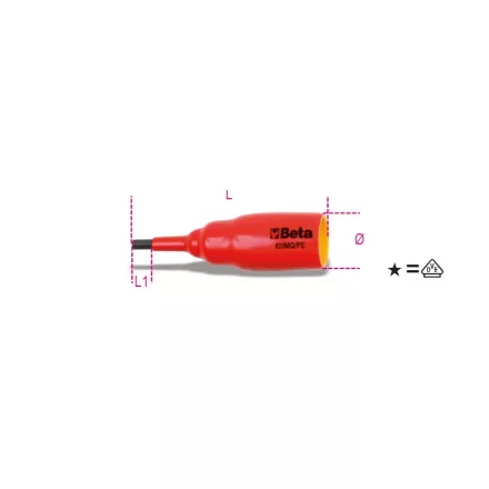 920MQ/PE4 1/2" IMBUSZ-DUGÓKULCS, SZIGETELT, 4 MM