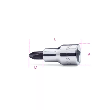 920PH 2 Csavarhúzó-Dugókulcs Phillips®-csavarokhoz, krómozott, barnított fej