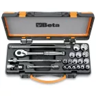 920AS/MBM-C21 16 Dugókulcs és 5 tartozék, fémdobozban