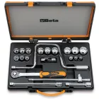 920AS/C15 15 tizenkétszögű Dugókulcs és 6 tartozék fémdobozban