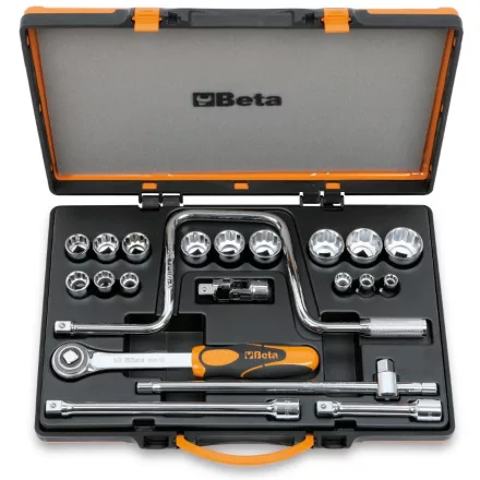 920AS/C15 15 tizenkétszögű Dugókulcs és 6 tartozék fémdobozban