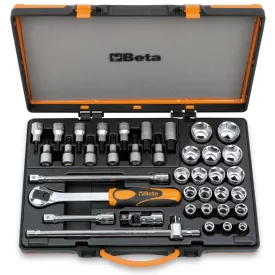   920A/C33 20 Dugókulcs, 13 csavarhúzó-Dugókulcs és 5 tartozék fémdobozban 