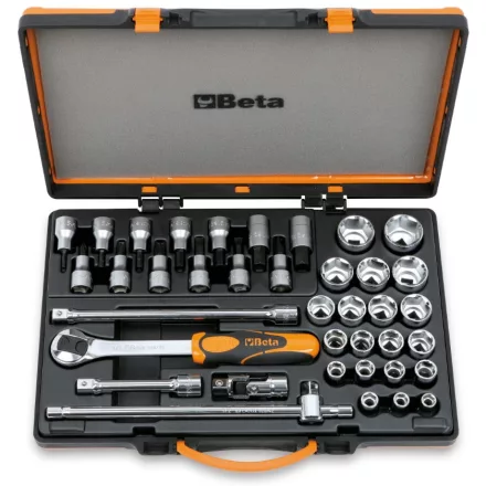 920A/C33 20 Dugókulcs, 13 csavarhúzó-Dugókulcs és 5 tartozék fémdobozban 