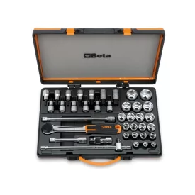   920B/C33 20 Dugókulcs, 13 csavarhúzó-Dugókulcs és 5 tartozék fémdobozban 