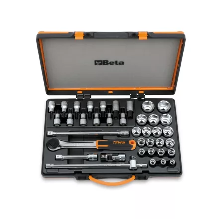 920B/C33 20 Dugókulcs, 13 csavarhúzó-Dugókulcs és 5 tartozék fémdobozban 