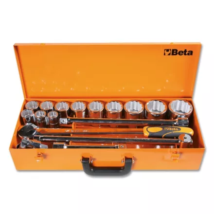 928B/C12 12 tizenkétlapú Dugókulcs és 4 tartozék, fémdobozban