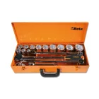 928AS/C12 12 hatlapú Dugókulcs és 5 tartozék, fémdobozban