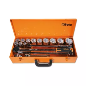   928AS/C12 12 hatlapú Dugókulcs és 5 tartozék, fémdobozban