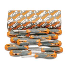   943Bx/S12 12 részes dugókulcs-csavarhúzó szerszám készlet bi-materiál nyéllel