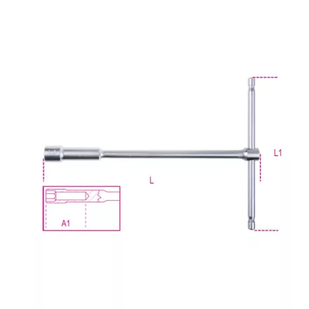 949 T szárú egyszerű kulcs mély hatlapfejű dugóvéggel 8