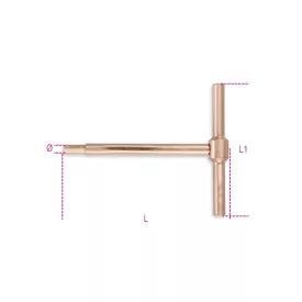 951BA/4 T-SZÁRÚ IMBUSZKULCS, SZIKRAMENTES 4 MM