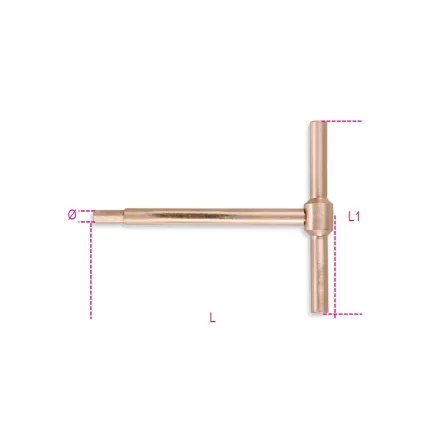951BA/4 T-SZÁRÚ IMBUSZKULCS, SZIKRAMENTES 4 MM