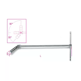 959 14 Csuklós T-gyertyakulcs, krómozott