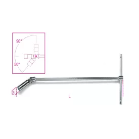 959 16 Csuklós T-gyertyakulcs, krómozott