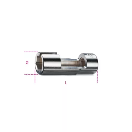 960SL85 1/2”-os lambda-szonda dugókulcs, krómozott, nyitott hatlapú fej