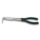 1009L/C Extra hosszú 90°-os hajlított, félkerekcsőrű műszerészfogó, különleges munkákhoz PVC-bevonattal