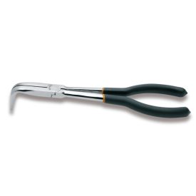   1009L/C Extra hosszú 90°-os hajlított, félkerekcsőrű műszerészfogó, különleges munkákhoz PVC-bevonattal