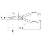 1010MQ 160 Hosszított kerekcsőrű műszerészfogó, krómozott