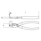 1034 130X09 90°-os hajlított belső Seeger-fogó, barnított, PVC-bevonattal