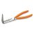 1034L 90°-os hajlított hosszúcsőrű Seeger-fogó, krómozott, PVC-bevonatú nyéllel