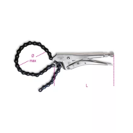 1064 Láncos önzáró fogó, krómozott