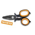 1128BAX Kettős hatású villanyszerelő olló, lépcsős profil, rozsdamentes acél, DLC bevonat