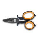 1128BAX Kettős hatású villanyszerelő olló, lépcsős profil, rozsdamentes acél, DLC bevonat