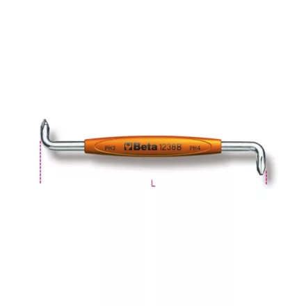 1238B 1-2 Sarokcsavarhúzó Phillips®-csavarokhoz