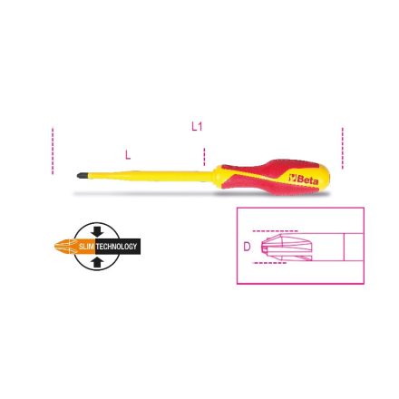 1275MQ/C PH2+LPP Kombinált csavarhúzó PH kereszthornyos + egyenes hornyú csavarokhoz  