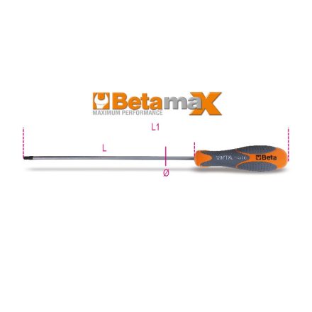 1297Tx-L/20 Imbusz csavarhúzó Torx® csavarokhoz, hosszú krómozott, fekete fej