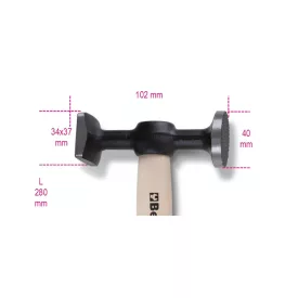   1357Z/45 Karosszériakalapács lapos, kerek rovátkás és sima négyszög fejjel, fanyéllel