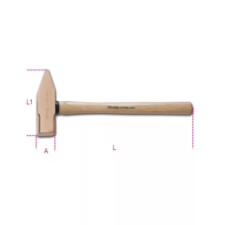 1370BA 500 Lakatos kalapács, szikramentes, fanyéllel
