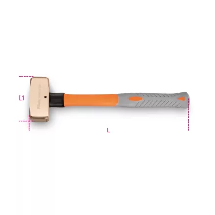 1380BA/PL 500 Szikramentes ráverő kalapács, műanyag nyéllel