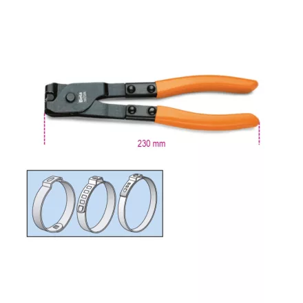 1473A OETIKER® szemesbilincs összehúzó fogó, barnított, PVC-bevonatú szárral