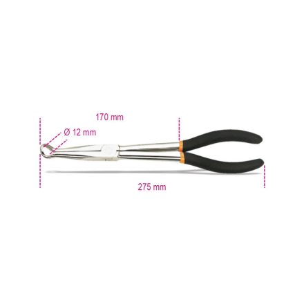 1474DL Hosszú gyertyakiszedő fogó, PVC-bevonattal