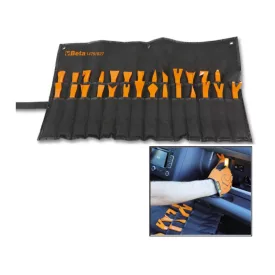   1479/B27 27 darabos nylon szerszámkészlet kárpitpatentekhez, és műanyagokon és tömítéseken történő munkavégzéshez felfüggeszthető tartóban