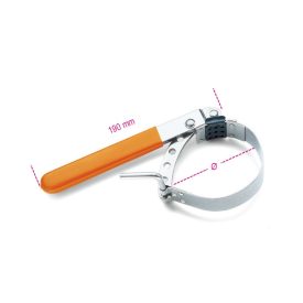   1492/2 Állítható acélpántos olajszűrőleszedő, nikkelezett, PVC-bevonatú nyéllel