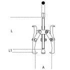 1521/1 Átfordítható, háromkörmös csapágylehúzó, galvanizált
