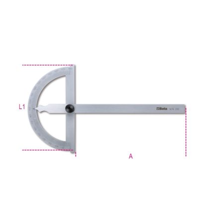 1676 120 Szögmérő, rozsdamentes acélból