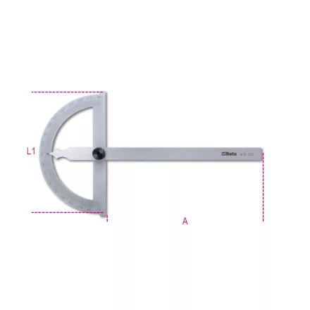 1676 120 Szögmérő, rozsdamentes acélból