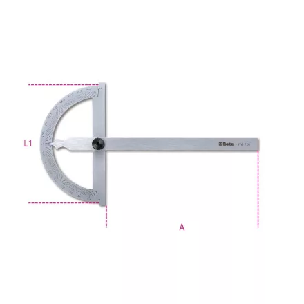 1676 200 Szögmérő, rozsdamentes acélból