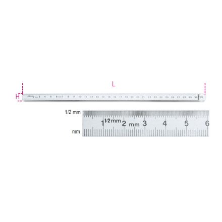 1682 150 Rugalmas skálás vonalzó, rozsdamentes acélból