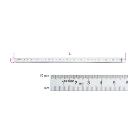 1682 500 Rugalmas skálás vonalzó, rozsdamentes acélból