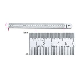 1683 300 Félmerev skálás vonalzó, rozsdamentes acélból