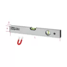 1696B 200 Mágneses vízmérték eloxált alumíniumból, 2 törésbiztos libella, pontosság: 1 mm/m