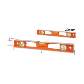   1696D 300 Vízmérték présöntött alumíniumból fogantyúval 4 finoman megmunkált mérőfelület és 3 törésbiztos libella Pontosság: 1 mm/m