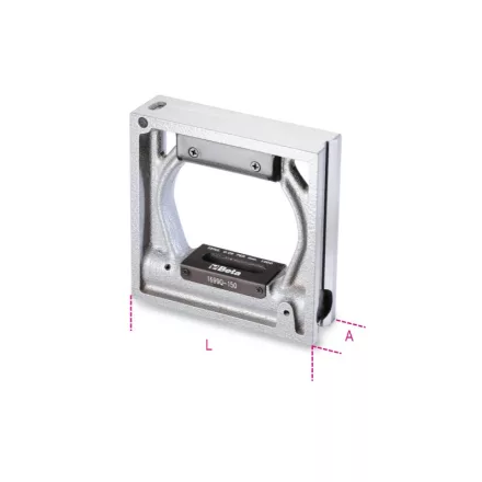 1699Q 150 Precíziós keretes vízmérték, vasöntvény, 2 prizmaalakú és 2 köszörült lapos alappal, 2 törésbiztos libella, pontosság: 0.05 mm/m