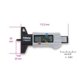 1706DGT Digitális gumiprofil-mélységmérő